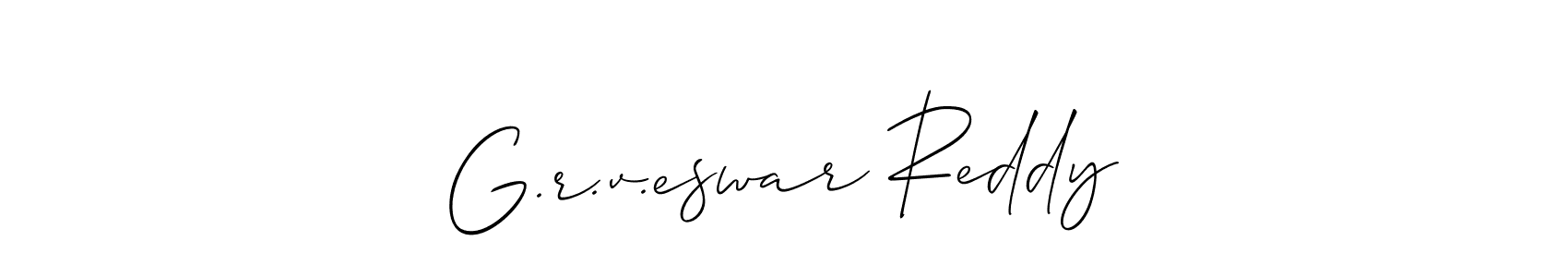 Make a short G.r.v.eswar Reddy signature style. Manage your documents anywhere anytime using Allison_Script. Create and add eSignatures, submit forms, share and send files easily. G.r.v.eswar Reddy signature style 2 images and pictures png