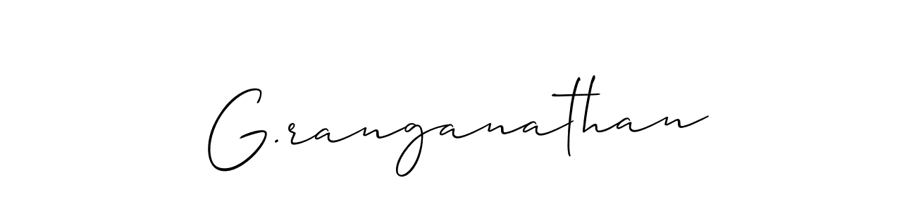 Make a beautiful signature design for name G.ranganathan. With this signature (Allison_Script) style, you can create a handwritten signature for free. G.ranganathan signature style 2 images and pictures png