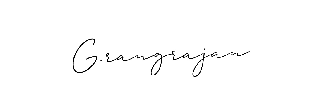 The best way (Allison_Script) to make a short signature is to pick only two or three words in your name. The name G.rangrajan include a total of six letters. For converting this name. G.rangrajan signature style 2 images and pictures png