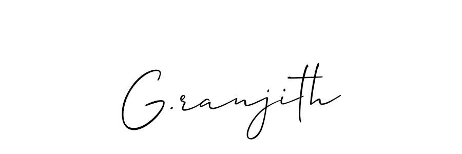 Make a beautiful signature design for name G.ranjith. With this signature (Allison_Script) style, you can create a handwritten signature for free. G.ranjith signature style 2 images and pictures png