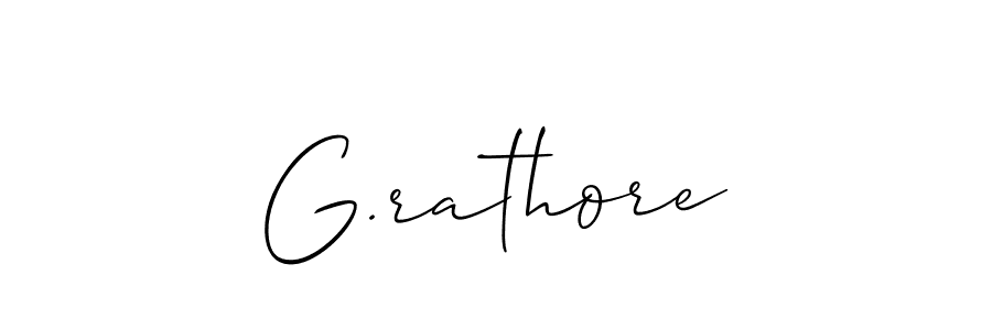 Design your own signature with our free online signature maker. With this signature software, you can create a handwritten (Allison_Script) signature for name G.rathore. G.rathore signature style 2 images and pictures png
