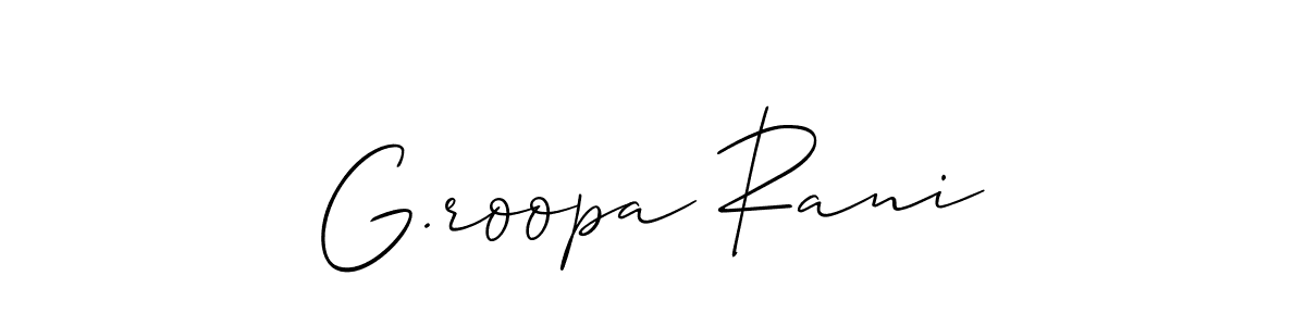 Also You can easily find your signature by using the search form. We will create G.roopa Rani name handwritten signature images for you free of cost using Allison_Script sign style. G.roopa Rani signature style 2 images and pictures png