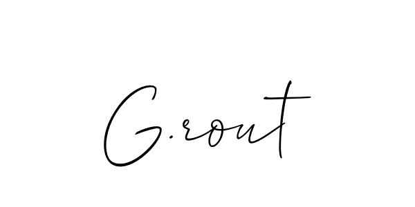 You should practise on your own different ways (Allison_Script) to write your name (G.rout) in signature. don't let someone else do it for you. G.rout signature style 2 images and pictures png