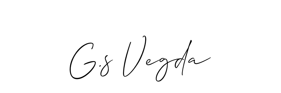 The best way (Allison_Script) to make a short signature is to pick only two or three words in your name. The name G.s Vegda include a total of six letters. For converting this name. G.s Vegda signature style 2 images and pictures png