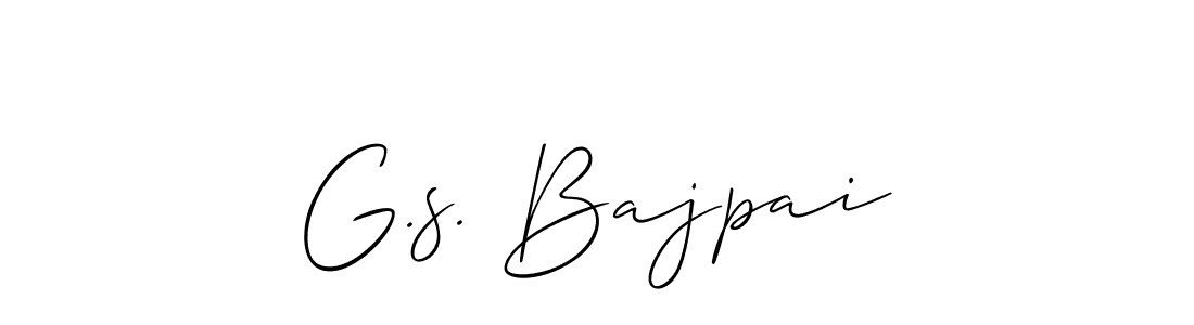Use a signature maker to create a handwritten signature online. With this signature software, you can design (Allison_Script) your own signature for name G.s. Bajpai. G.s. Bajpai signature style 2 images and pictures png