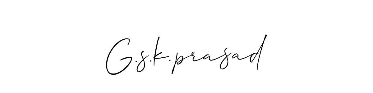 Also we have G.s.k.prasad name is the best signature style. Create professional handwritten signature collection using Allison_Script autograph style. G.s.k.prasad signature style 2 images and pictures png