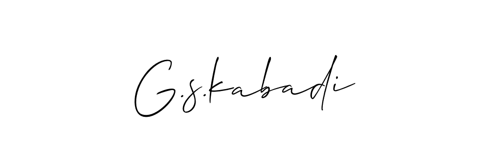 Also You can easily find your signature by using the search form. We will create G.s.kabadi name handwritten signature images for you free of cost using Allison_Script sign style. G.s.kabadi signature style 2 images and pictures png