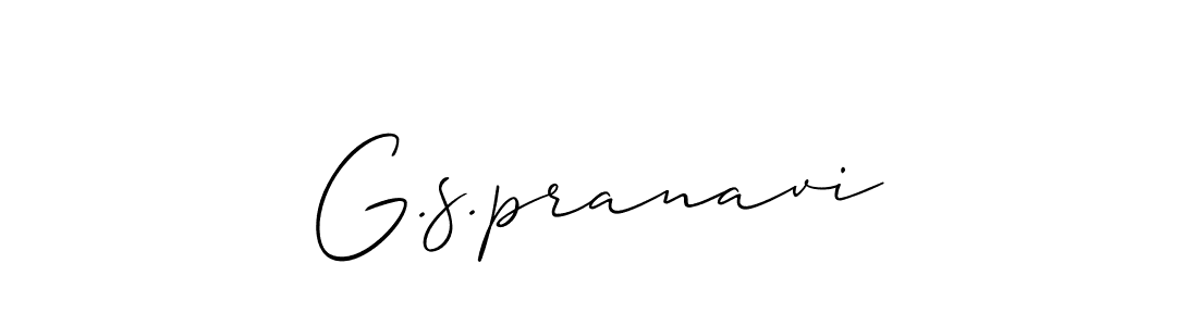 You should practise on your own different ways (Allison_Script) to write your name (G.s.pranavi) in signature. don't let someone else do it for you. G.s.pranavi signature style 2 images and pictures png