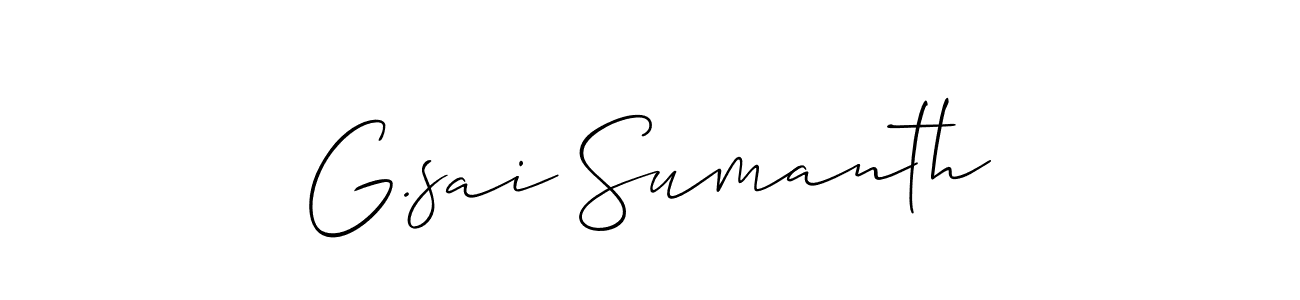 Make a beautiful signature design for name G.sai Sumanth. With this signature (Allison_Script) style, you can create a handwritten signature for free. G.sai Sumanth signature style 2 images and pictures png