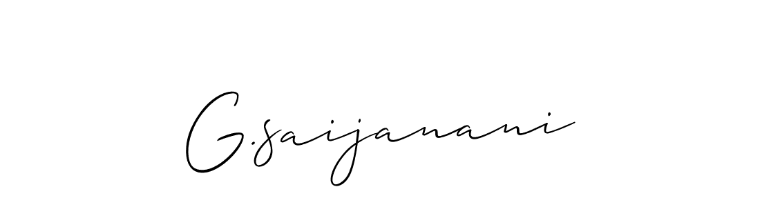 The best way (Allison_Script) to make a short signature is to pick only two or three words in your name. The name G.saijanani include a total of six letters. For converting this name. G.saijanani signature style 2 images and pictures png