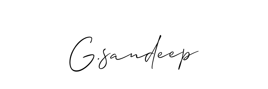 Make a beautiful signature design for name G.sandeep. With this signature (Allison_Script) style, you can create a handwritten signature for free. G.sandeep signature style 2 images and pictures png
