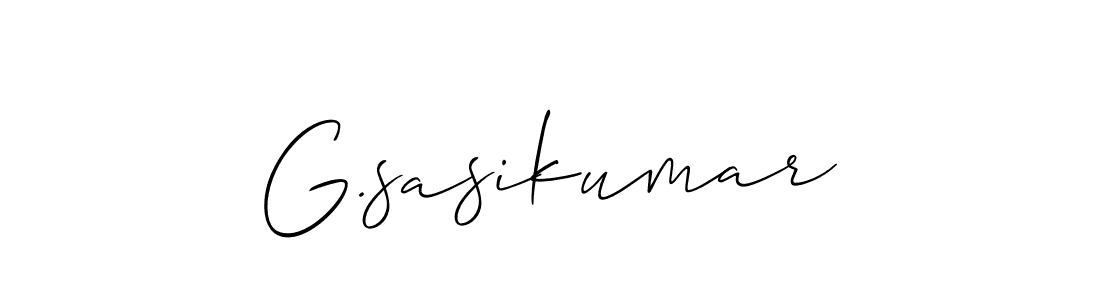 if you are searching for the best signature style for your name G.sasikumar. so please give up your signature search. here we have designed multiple signature styles  using Allison_Script. G.sasikumar signature style 2 images and pictures png