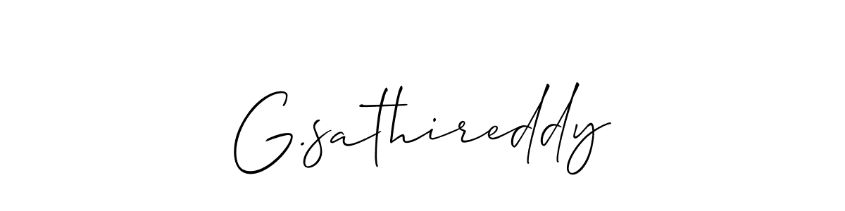 It looks lik you need a new signature style for name G.sathireddy. Design unique handwritten (Allison_Script) signature with our free signature maker in just a few clicks. G.sathireddy signature style 2 images and pictures png