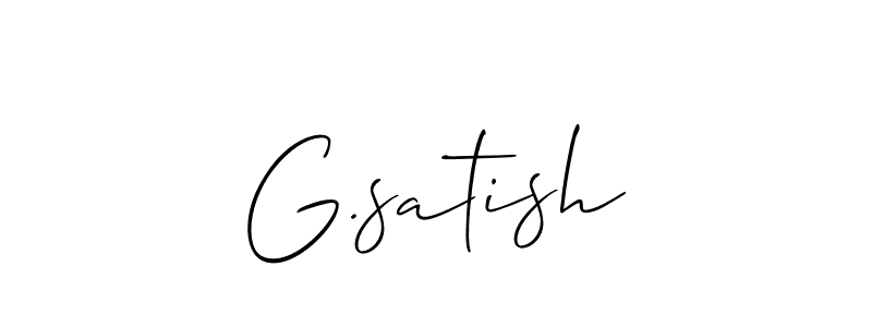 Make a beautiful signature design for name G.satish. With this signature (Allison_Script) style, you can create a handwritten signature for free. G.satish signature style 2 images and pictures png