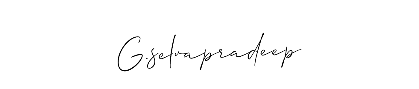 You should practise on your own different ways (Allison_Script) to write your name (G.selvapradeep) in signature. don't let someone else do it for you. G.selvapradeep signature style 2 images and pictures png
