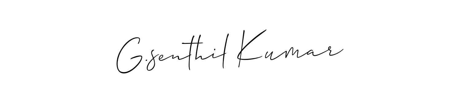 Create a beautiful signature design for name G.senthil Kumar. With this signature (Allison_Script) fonts, you can make a handwritten signature for free. G.senthil Kumar signature style 2 images and pictures png