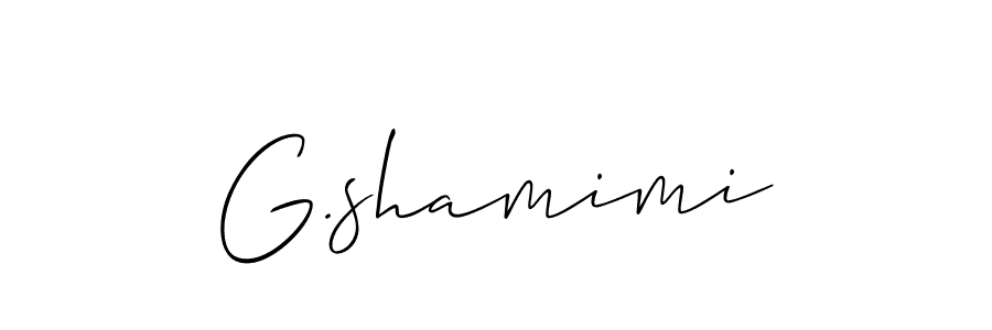 It looks lik you need a new signature style for name G.shamimi. Design unique handwritten (Allison_Script) signature with our free signature maker in just a few clicks. G.shamimi signature style 2 images and pictures png