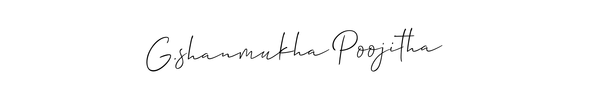 Create a beautiful signature design for name G.shanmukha Poojitha. With this signature (Allison_Script) fonts, you can make a handwritten signature for free. G.shanmukha Poojitha signature style 2 images and pictures png