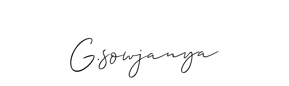 The best way (Allison_Script) to make a short signature is to pick only two or three words in your name. The name G.sowjanya include a total of six letters. For converting this name. G.sowjanya signature style 2 images and pictures png