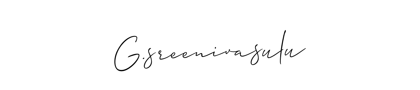 How to make G.sreenivasulu name signature. Use Allison_Script style for creating short signs online. This is the latest handwritten sign. G.sreenivasulu signature style 2 images and pictures png