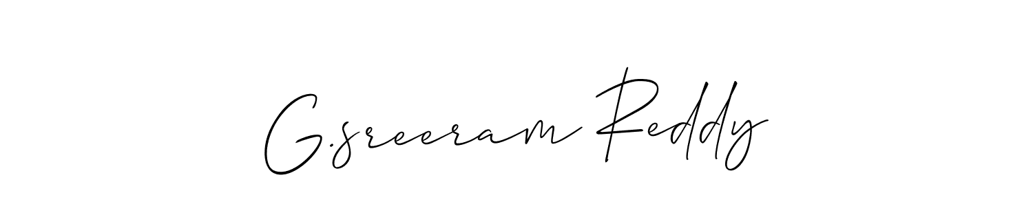 Also we have G.sreeram Reddy name is the best signature style. Create professional handwritten signature collection using Allison_Script autograph style. G.sreeram Reddy signature style 2 images and pictures png