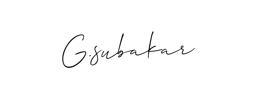 How to make G.subakar signature? Allison_Script is a professional autograph style. Create handwritten signature for G.subakar name. G.subakar signature style 2 images and pictures png