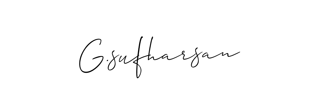 Allison_Script is a professional signature style that is perfect for those who want to add a touch of class to their signature. It is also a great choice for those who want to make their signature more unique. Get G.sufharsan name to fancy signature for free. G.sufharsan signature style 2 images and pictures png