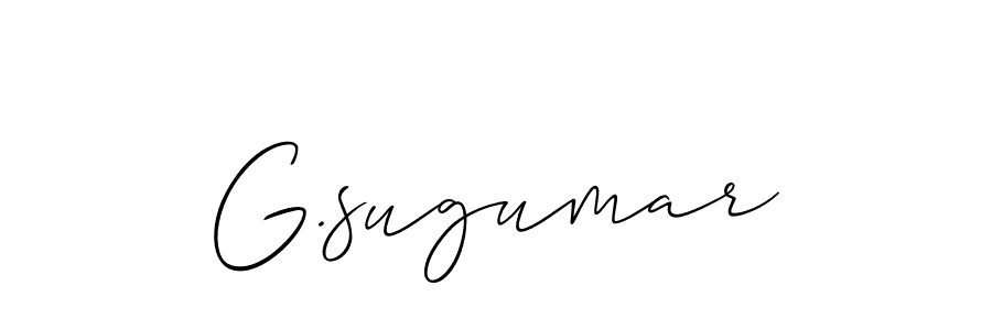 How to make G.sugumar name signature. Use Allison_Script style for creating short signs online. This is the latest handwritten sign. G.sugumar signature style 2 images and pictures png