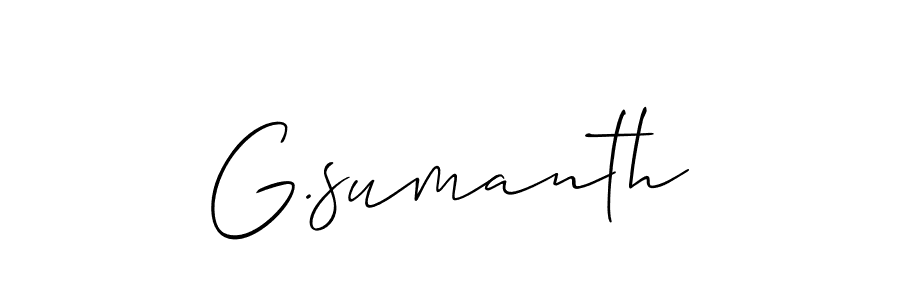 if you are searching for the best signature style for your name G.sumanth. so please give up your signature search. here we have designed multiple signature styles  using Allison_Script. G.sumanth signature style 2 images and pictures png