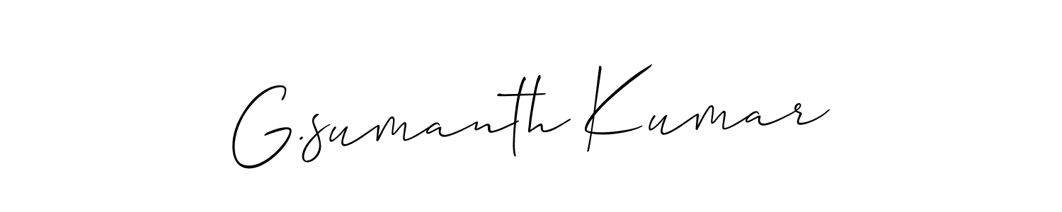 Design your own signature with our free online signature maker. With this signature software, you can create a handwritten (Allison_Script) signature for name G.sumanth Kumar. G.sumanth Kumar signature style 2 images and pictures png