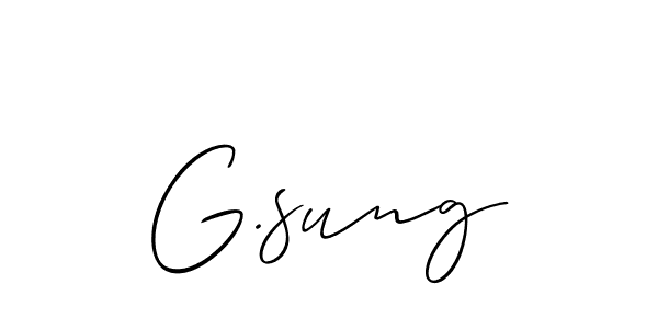 Design your own signature with our free online signature maker. With this signature software, you can create a handwritten (Allison_Script) signature for name G.sung. G.sung signature style 2 images and pictures png