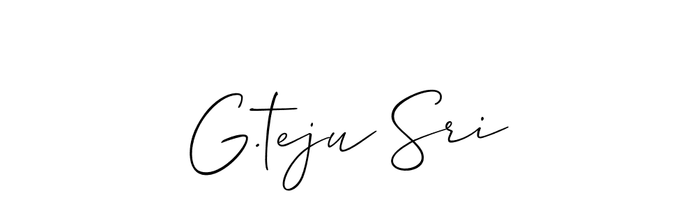 Allison_Script is a professional signature style that is perfect for those who want to add a touch of class to their signature. It is also a great choice for those who want to make their signature more unique. Get G.teju Sri name to fancy signature for free. G.teju Sri signature style 2 images and pictures png