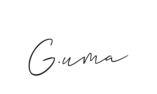 Similarly Allison_Script is the best handwritten signature design. Signature creator online .You can use it as an online autograph creator for name G.uma. G.uma signature style 2 images and pictures png