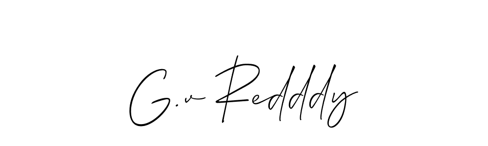 The best way (Allison_Script) to make a short signature is to pick only two or three words in your name. The name G.v Redddy include a total of six letters. For converting this name. G.v Redddy signature style 2 images and pictures png