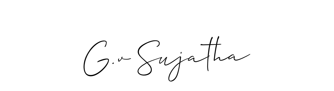 How to make G.v Sujatha name signature. Use Allison_Script style for creating short signs online. This is the latest handwritten sign. G.v Sujatha signature style 2 images and pictures png