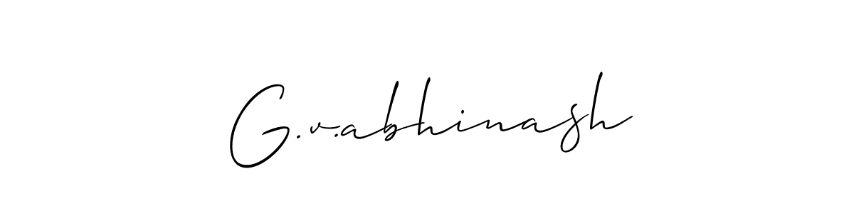 Also we have G.v.abhinash name is the best signature style. Create professional handwritten signature collection using Allison_Script autograph style. G.v.abhinash signature style 2 images and pictures png
