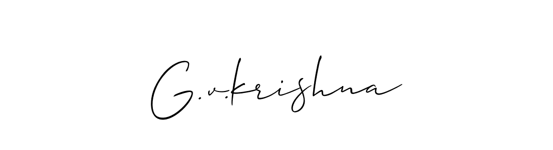 How to Draw G.v.krishna signature style? Allison_Script is a latest design signature styles for name G.v.krishna. G.v.krishna signature style 2 images and pictures png