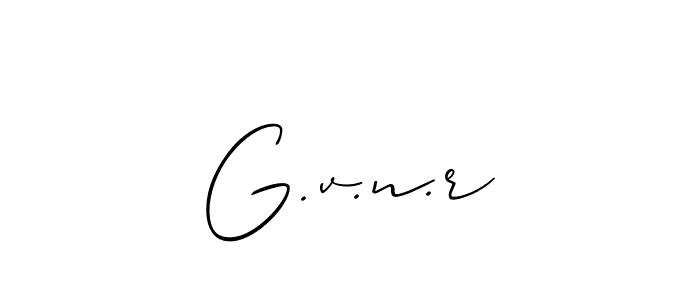 Also You can easily find your signature by using the search form. We will create G.v.n.r name handwritten signature images for you free of cost using Allison_Script sign style. G.v.n.r signature style 2 images and pictures png