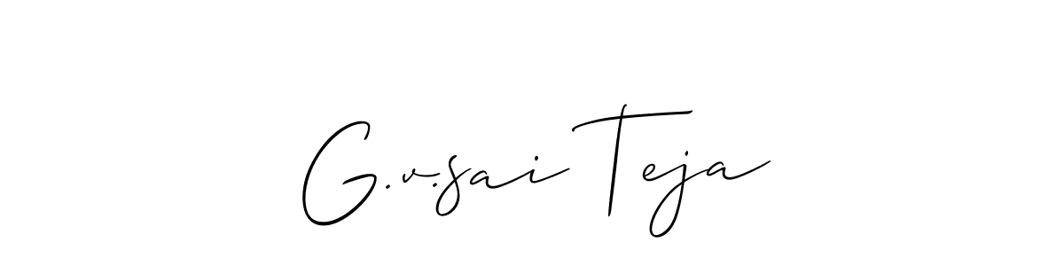 Design your own signature with our free online signature maker. With this signature software, you can create a handwritten (Allison_Script) signature for name G.v.sai Teja. G.v.sai Teja signature style 2 images and pictures png