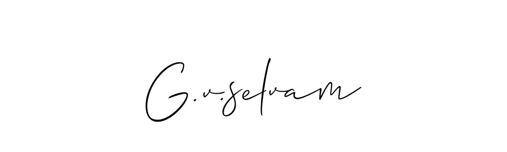 Design your own signature with our free online signature maker. With this signature software, you can create a handwritten (Allison_Script) signature for name G.v.selvam. G.v.selvam signature style 2 images and pictures png