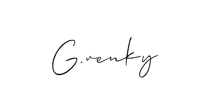 The best way (Allison_Script) to make a short signature is to pick only two or three words in your name. The name G.venky include a total of six letters. For converting this name. G.venky signature style 2 images and pictures png