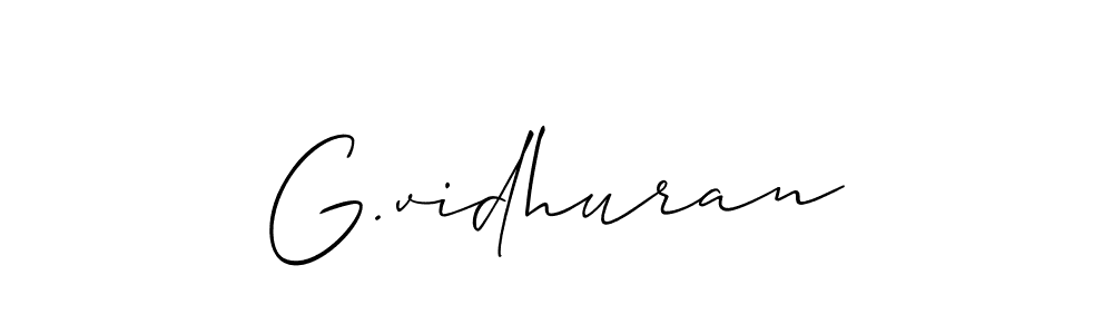 Make a short G.vidhuran signature style. Manage your documents anywhere anytime using Allison_Script. Create and add eSignatures, submit forms, share and send files easily. G.vidhuran signature style 2 images and pictures png