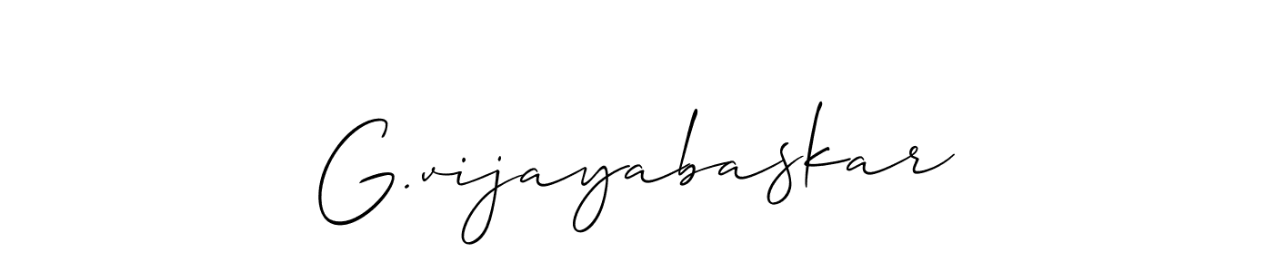 Use a signature maker to create a handwritten signature online. With this signature software, you can design (Allison_Script) your own signature for name G.vijayabaskar. G.vijayabaskar signature style 2 images and pictures png