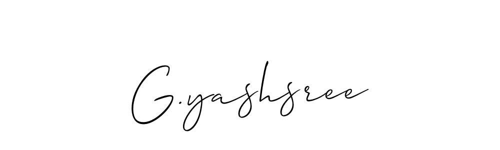 How to make G.yashsree name signature. Use Allison_Script style for creating short signs online. This is the latest handwritten sign. G.yashsree signature style 2 images and pictures png