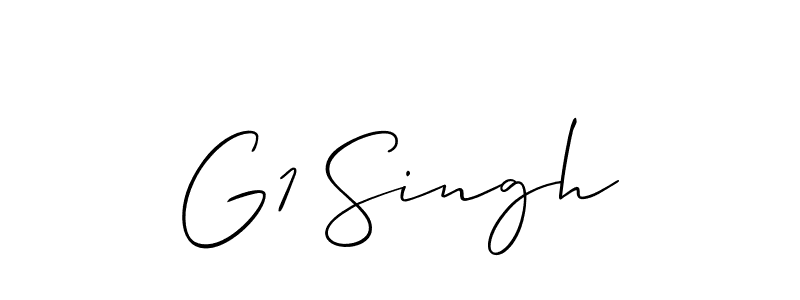 The best way (Allison_Script) to make a short signature is to pick only two or three words in your name. The name G1 Singh include a total of six letters. For converting this name. G1 Singh signature style 2 images and pictures png