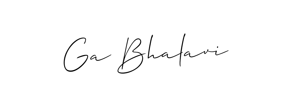 Make a beautiful signature design for name Ga Bhalavi. With this signature (Allison_Script) style, you can create a handwritten signature for free. Ga Bhalavi signature style 2 images and pictures png