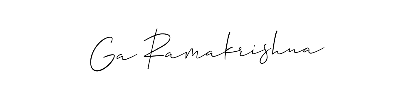 Also we have Ga Ramakrishna name is the best signature style. Create professional handwritten signature collection using Allison_Script autograph style. Ga Ramakrishna signature style 2 images and pictures png