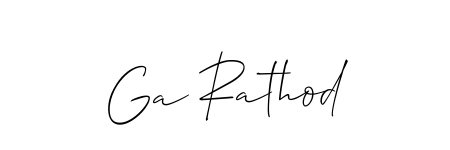 How to make Ga Rathod name signature. Use Allison_Script style for creating short signs online. This is the latest handwritten sign. Ga Rathod signature style 2 images and pictures png