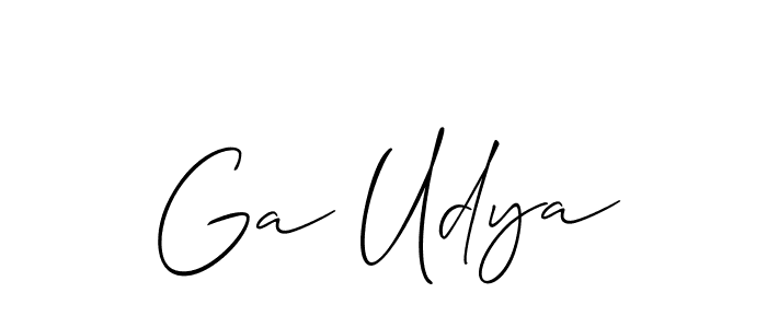 Also we have Ga Udya name is the best signature style. Create professional handwritten signature collection using Allison_Script autograph style. Ga Udya signature style 2 images and pictures png