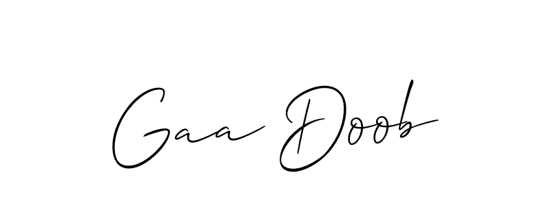 Also You can easily find your signature by using the search form. We will create Gaa Doob name handwritten signature images for you free of cost using Allison_Script sign style. Gaa Doob signature style 2 images and pictures png